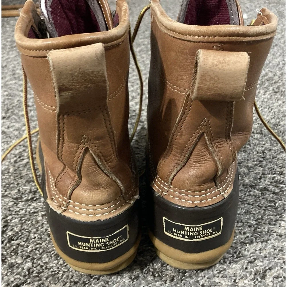 L.L.‎ Bean Maine Hunting Shoe Duck Boots Gore-Tex Thinsulate Brown Leather